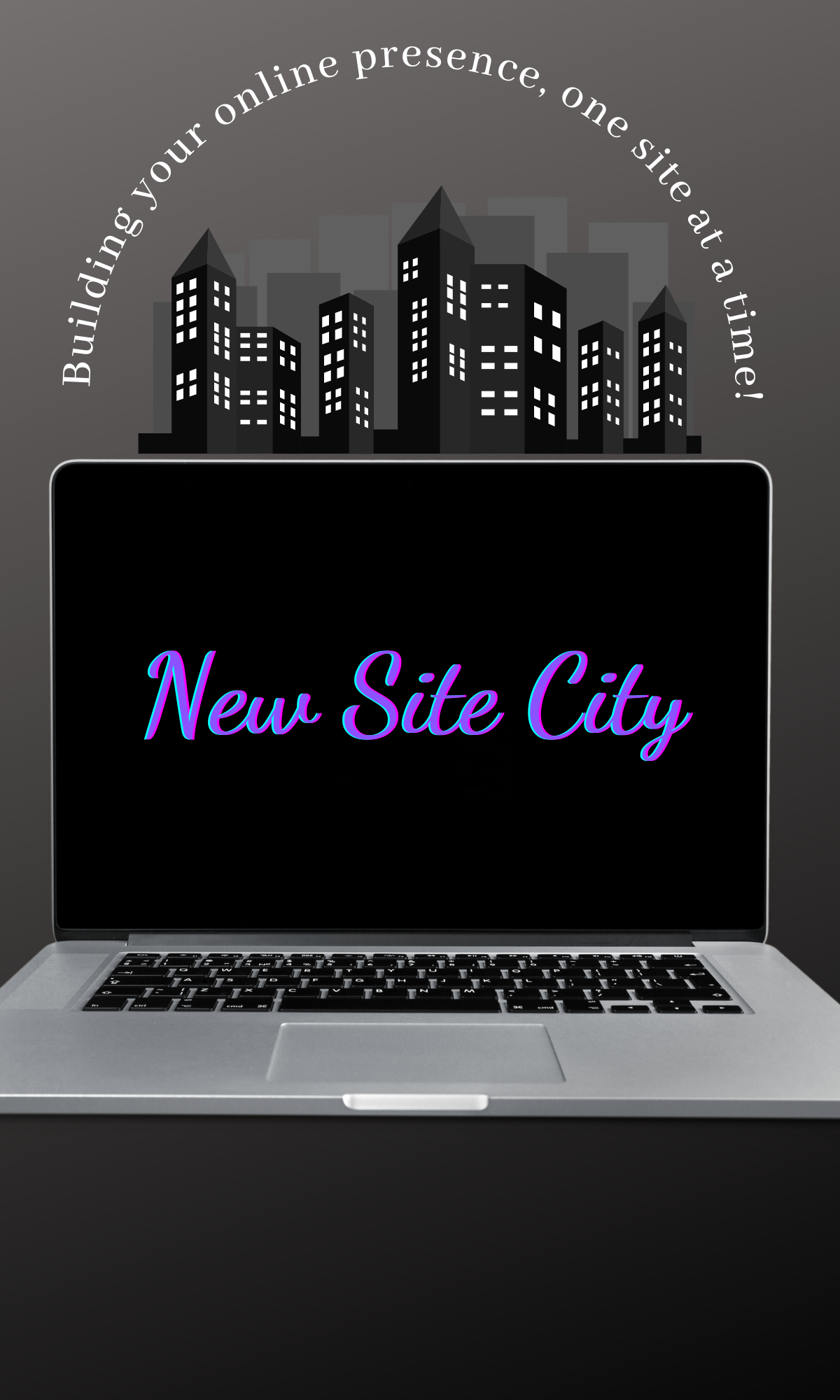 The New Site City logo with Computer in front of a city